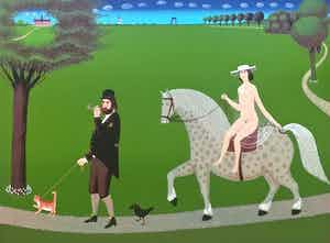 Willem Westbroek - Walking the cat (portrait of the mayor André van der Louw) verkocht voor € 75!