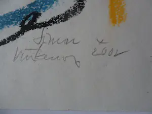Simon Vinkenoog - Krijttekening: Spiegelbeeld - 2002 kopen? Bied vanaf 120!