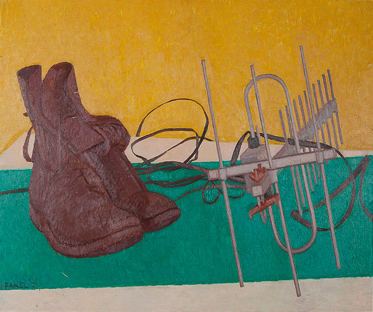 Antoon van Bakel - Stilleven met TV-antenne - Olieverf op hardboard - gesigneerd l.o. '71 - BKR kopen? Bied vanaf 10!