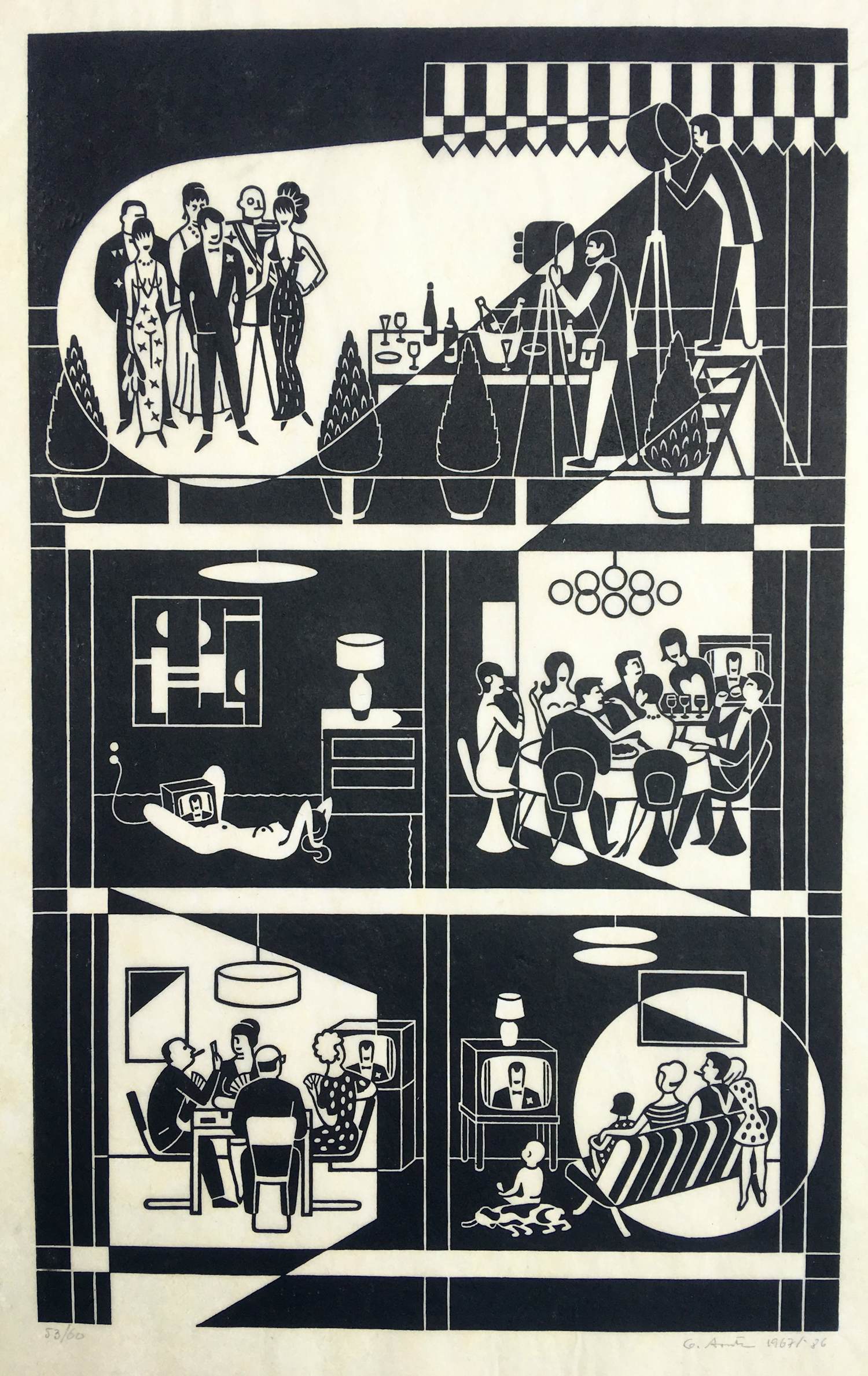 Gerd Arntz - Television - Kijkgenot - 1967/1986 verkocht voor € 250!