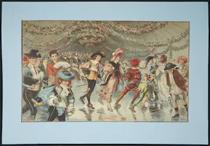 Adrien Emmanuel Marie - Chromolithografie, Christmas in Canada - A Juvenile Skating Ball kopen? Bied vanaf 35!