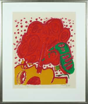 Corneille - Litho, Profil à l'oiseau - Ingelijst verkocht voor € 1!