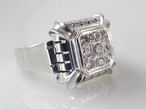 18k witgouden ring met 0.33 ct diamanten - ringmaat 18,50 mm (58) kopen? Bied vanaf 550!