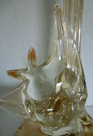 Niet of onleesbaar gesigneerd - Murano Glas - Pair of transparent Vases with Fish (Soliflore) - Glas kopen? Bied vanaf 1!