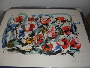 Nic Jonk - Zeefdruk, Roses - Ingelijst (Groot) kopen? Bied vanaf 100!