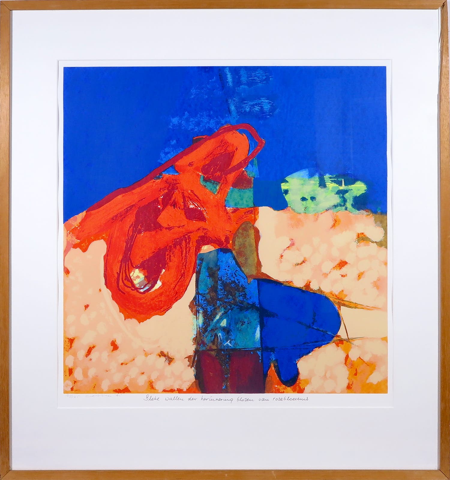 Henk van Vessem - Zeefdruk, Bleke wallen - Ingelijst kopen? Bied vanaf 1!