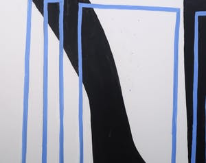 Klaas Gubbels - Acryl op doek, Stilleven met tafel, kan en fles - Ingelijst (Zeer groot!!) kopen? Bied vanaf 6000!