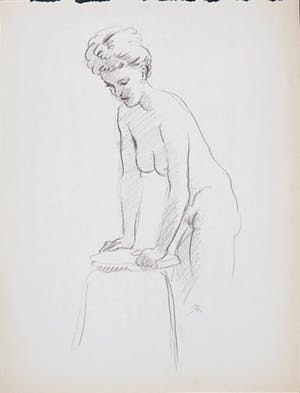 Jan Sluijters (jr.) - Tekening, Leunend naakt kopen? Bied vanaf 40!