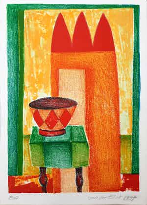 Fenneke van der Elst - steendruk - Zonder titel e.a. - 1997 verkocht voor € 45!