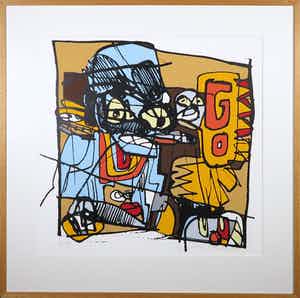 George Heidweiller - Zeefdruk, Zonder titel - Ingelijst (Groot) verkocht voor € 60!