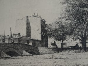 Jacques Gorus - Ingelijste ets , "Turia, Valencia" - ca. 1965 kopen? Bied vanaf 1!