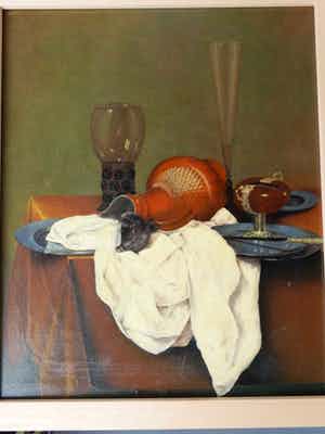 Niet of onleesbaar gesigneerd - stilleven met roemer en schenkkan verkocht voor € 1!