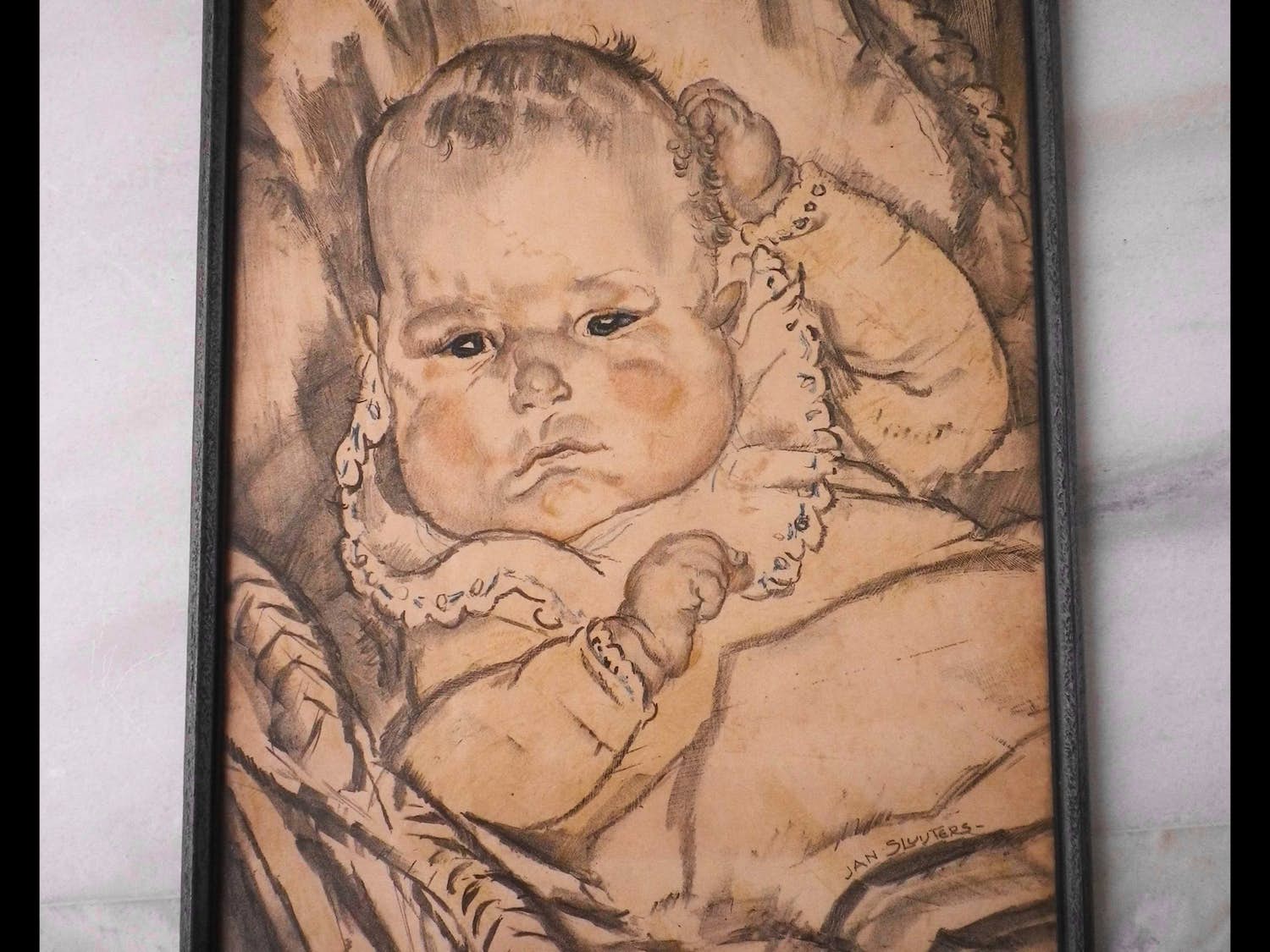Jan Sluijters - portret Baby in Wieg verkocht voor € 65!