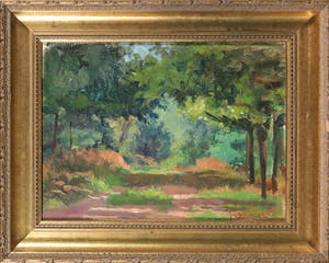 Jan Stapper - Olieverf op board, Bosgezicht kopen? Bied vanaf 60!