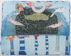 Michel van Overbeeke - Ets en aquatint, Duo Titano - Ingelijst kopen? Bied vanaf 60!