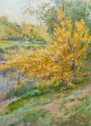 Buy Dmitri Kostylov - Forsythia in de Botanische Tuin? Bid from 350!