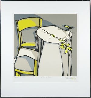 Fon Klement - Boardsnede, Les fleurs jaunes - Ingelijst kopen? Bied vanaf 80!
