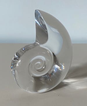 Val-Saint-Lambert - Kristallen presse papier in de vorm van een schelp kopen? Bied vanaf 1!