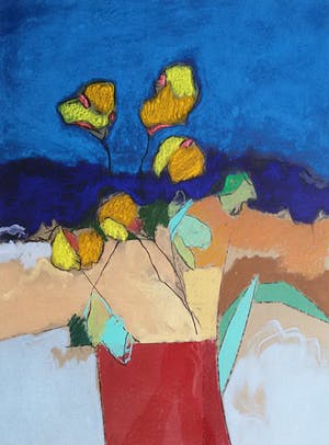 Henk van Vessem - Stilleven, pastelkrijt op papier (mooi ingelijst, groot) kopen? Bied vanaf 75!