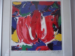 JAS - MOKUM RED, zeefdruk (mooi ingelijst) kopen? Bied vanaf 40!