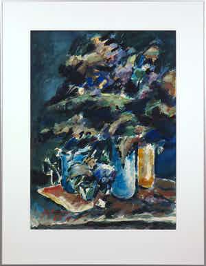 Piet Snoeren - Aquarel, Stilleven - Ingelijst verkocht voor € 1!