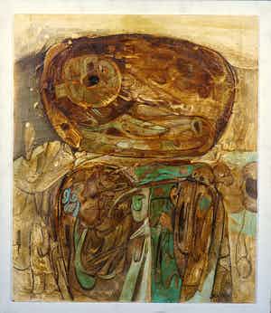 Jack Harden - Gemengde techniek op board, Vrucht van mijn schoot - Ingelijst verkocht voor € 50!