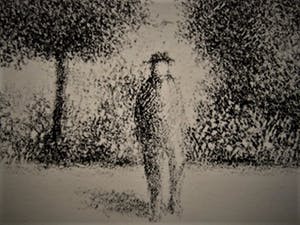 Metten Koornstra - meester van de verstilling - Litho Man in landschap - gesigneerd - jaren 60 kopen? Bied vanaf 10!