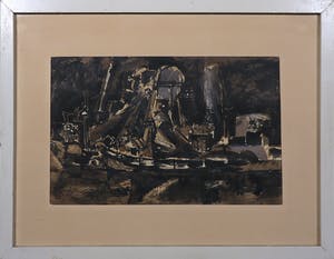 Jan Arons - Gouache, Nacht - Ingelijst kopen? Bied vanaf 1!