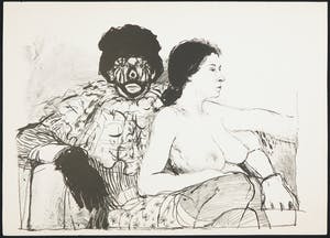 Aat Veldhoen - Rotaprint, Clown met naakte vrouw kopen? Bied vanaf 50!