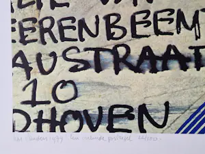 Har Sanders - Grote kleuren zeefdruk "een vreemde postzegel" – 1979 – gelimit. oplage (250) kopen? Bied vanaf 40!