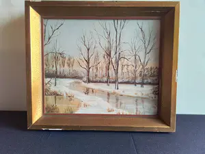 Niet of onleesbaar gesigneerd - Winterzicht aan rivier kopen? Bied vanaf 1!