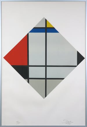 Cesar Domela - Zeefdruk, Zonder titel - Ingelijst kopen? Bied vanaf 60!