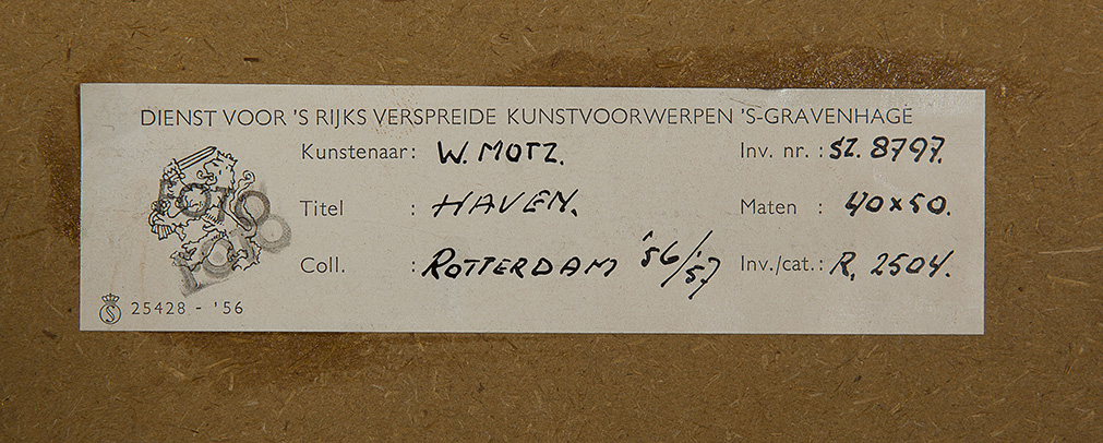 Wim Motz - Haven - 1956 - Kleuren litho - gesigneerd l.o. - BKR Rotterdam kopen? Bied vanaf 10!