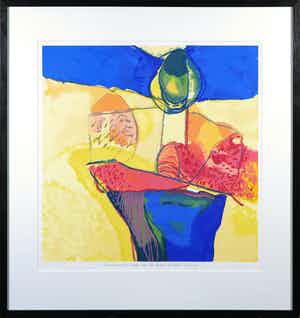 Henk van Vessem - Zeefdruk, Bronstige bron - Ingelijst verkocht voor € 1!