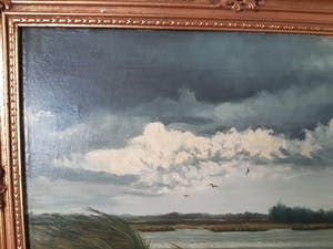 Carel Frederik Kellenbach - Plaslandschap met rietkragen kopen? Bied vanaf 120!