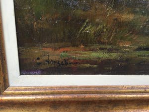 Cor Bouter - C4909, Polderlandschap met koeien en boerin kopen? Bied vanaf 1500!