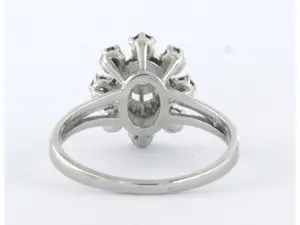 14k witgouden ring met briljant en single cut geslepen diamanten tot. 0,10ct kopen? Bied vanaf 485!