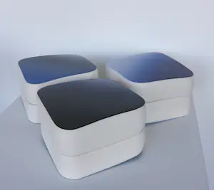 Olav Slingerland - Chinabox (set van 3) blauw geglazuurd aardewerk kopen? Bied vanaf 200!