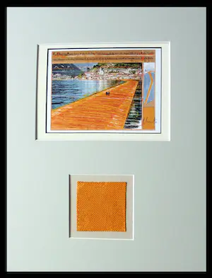 Christo - Lake Iseo , Italy 2014-2016 - inc. original stofmonster - handgesigneerd kaufen? Bieten Sie von 1!