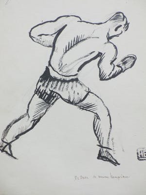 Herman Bieling - De Boer, de nieuwe kampioen - Penseeltekening kopen? Bied vanaf 35!