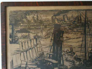Marius Richters - Havengezicht op Rotterdam. kopen? Bied vanaf 59!