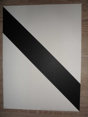 Marry Teeuwen-de Jong - Wit vierkant, diagonaal gedeeld - Gesigneerde zeefdruk kopen? Bied vanaf 10!