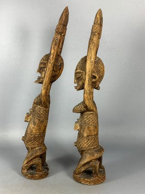 Dogon - Rare and Old 2 African Dogon statues - Mali kopen? Bied vanaf 125!