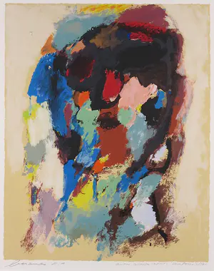 Eugène Brands - Zeefdruk, Abstracte compositie - Ingelijst kopen? Bied vanaf 250!