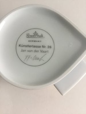 Jan van der Vaart - Rosenthal Studio Line Künstlertasse nummer 26, porselein koffiekop kopen? Bied vanaf 25!