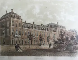 Pieter Trap - Oosteinde Amsterdam | Kleurenlitho (ingelijst) kopen? Bied vanaf 25!