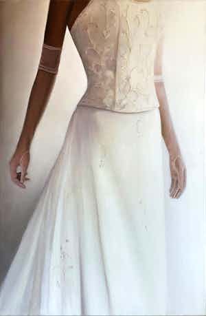 Arnout Killian - Life-size painting of intricate wedding dress verkocht voor € 650!