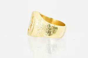 17 - Opvallende 18 karaats geel-goud & diamanten (0.10ct) STER ring - gekeurd kopen? Bied vanaf 320!