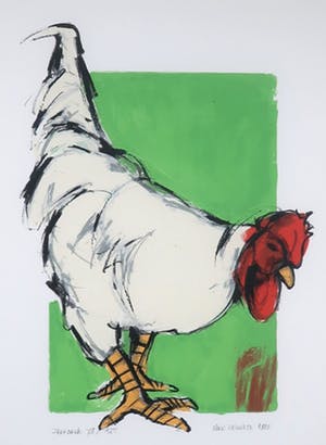 Ellen Meuwese - Zeefdruk, Haan - Ingelijst kopen? Bied vanaf 1!