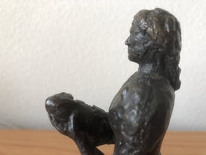 Brons (Onbekend) - MOEDER MET BABY - massief zwaar bronzen beeld. kopen? Bied vanaf 45!